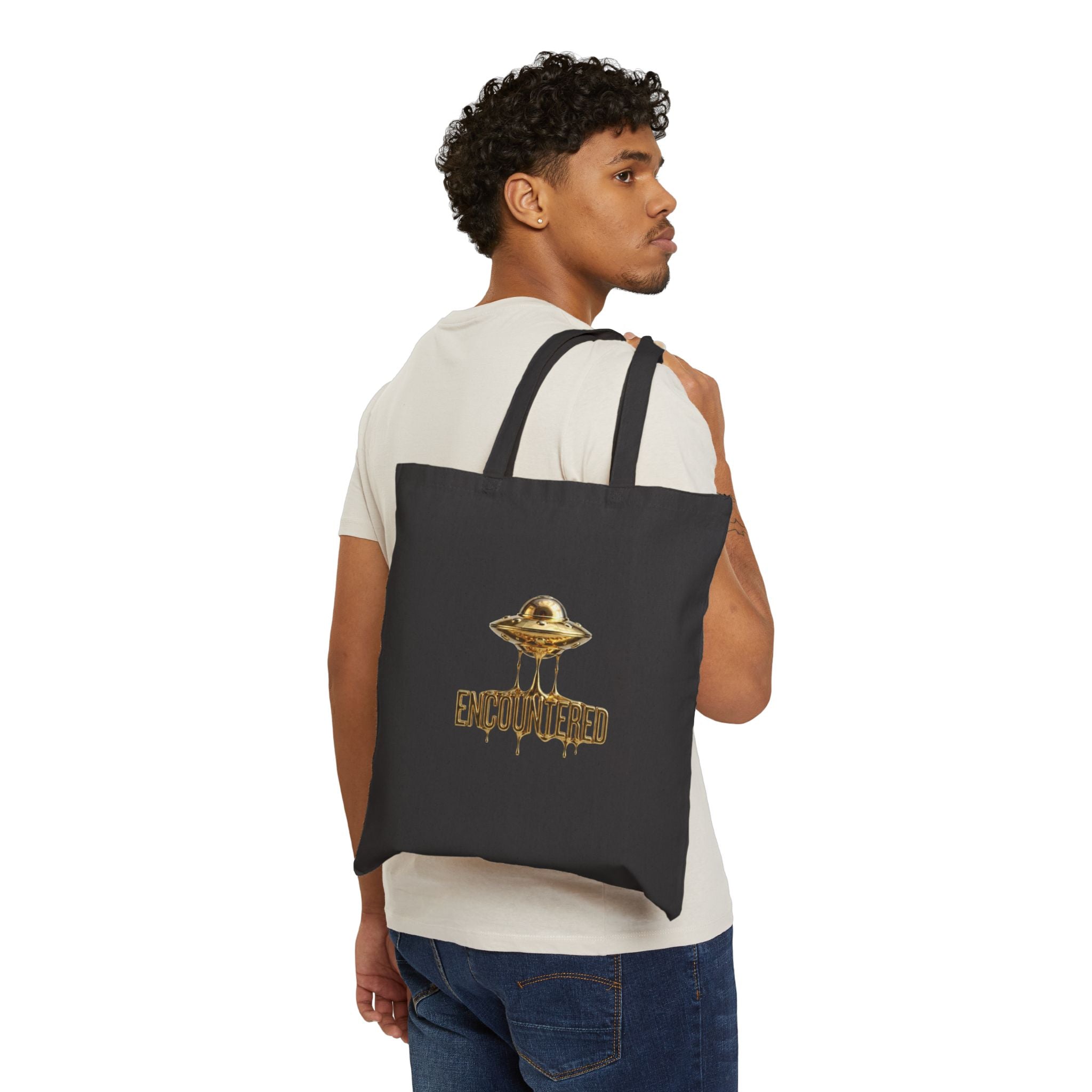 Gold UFO 'Encountered' Tote Bag