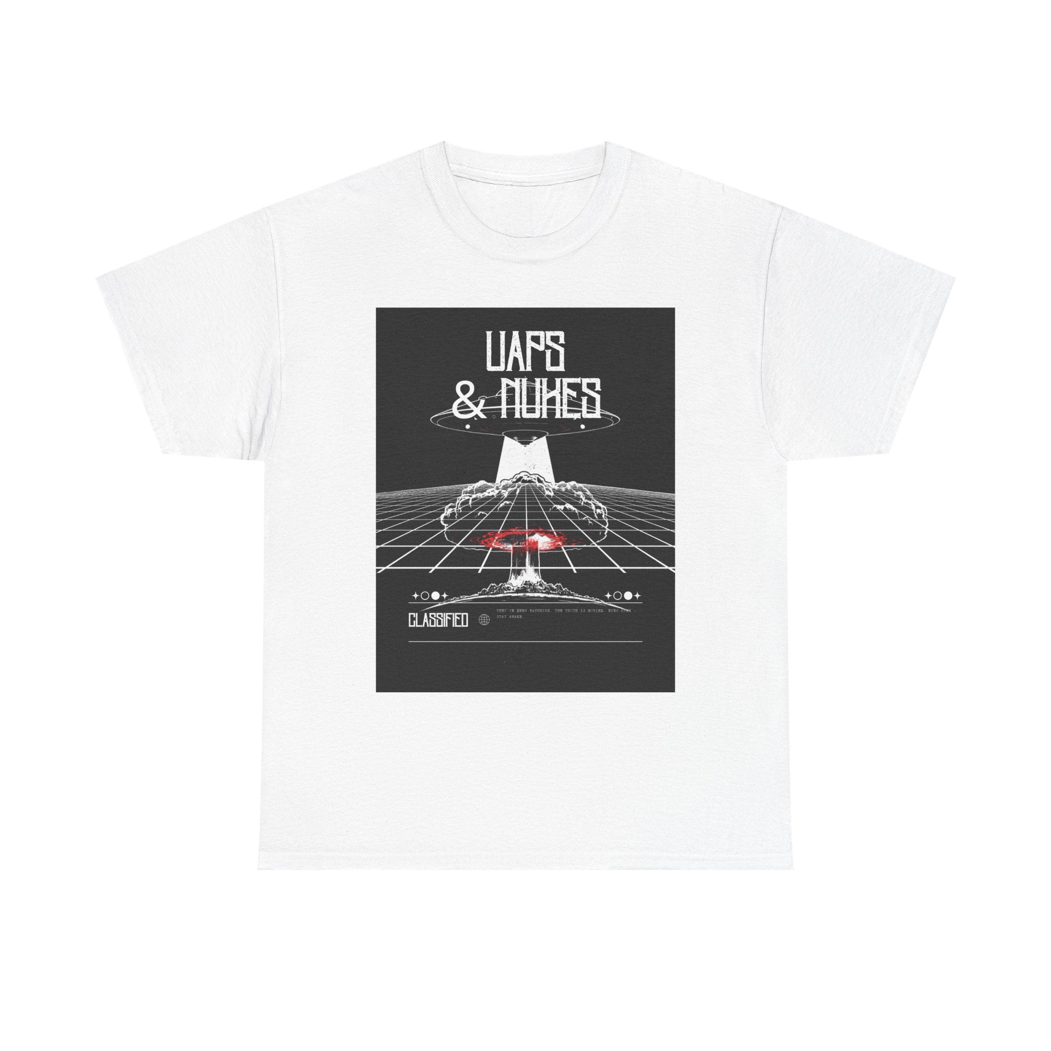 White UAPS & Nukes Graphic Tee