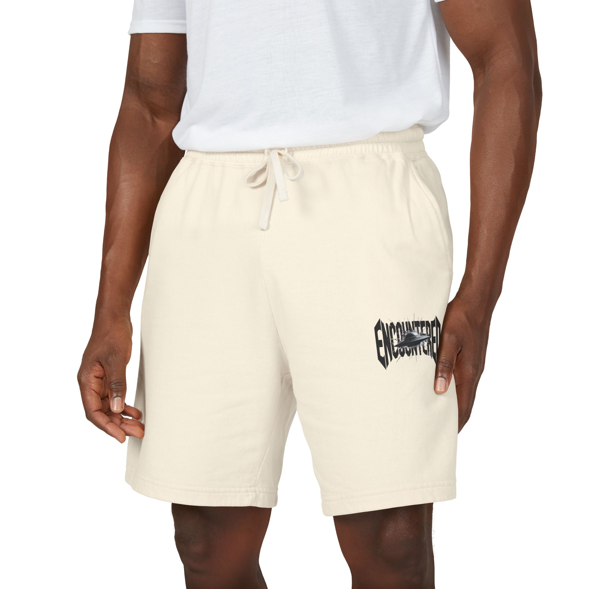 Cream Encocuntered UFO Logo Fleece Sweat Shorts