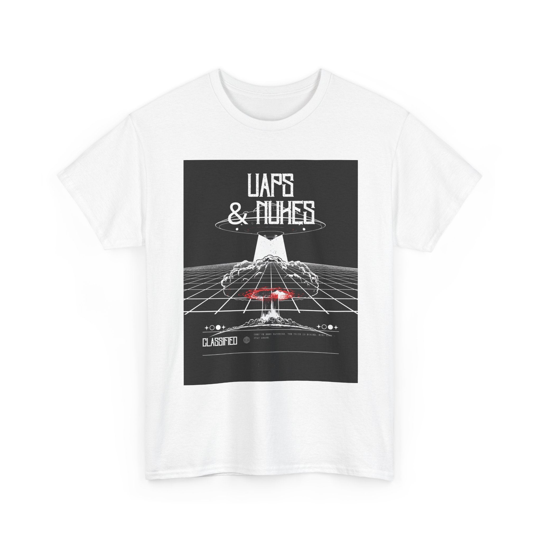 White UAPS & Nukes Graphic Tee