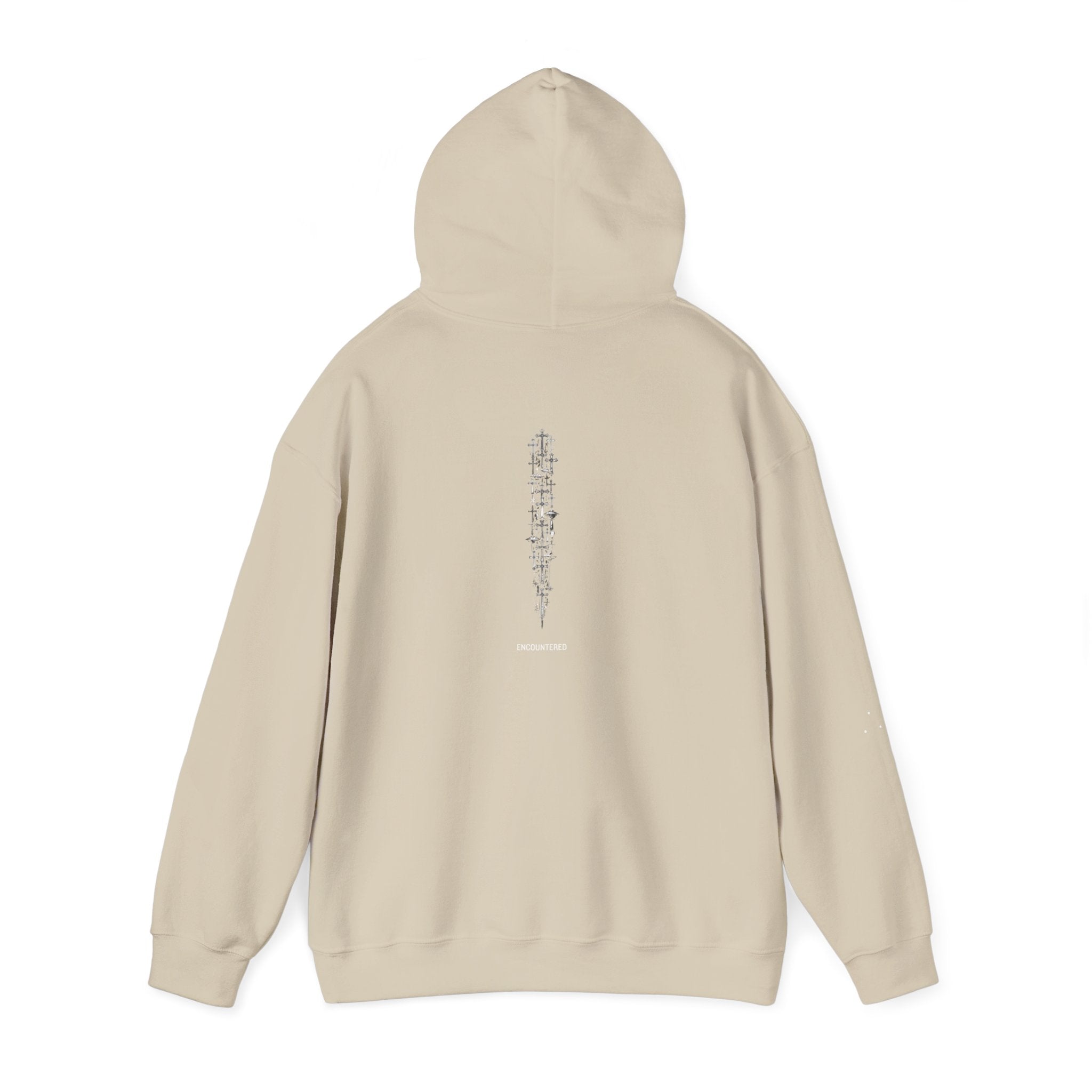UFO Cross Hoodie Sandy – Minimal Beige Pullover