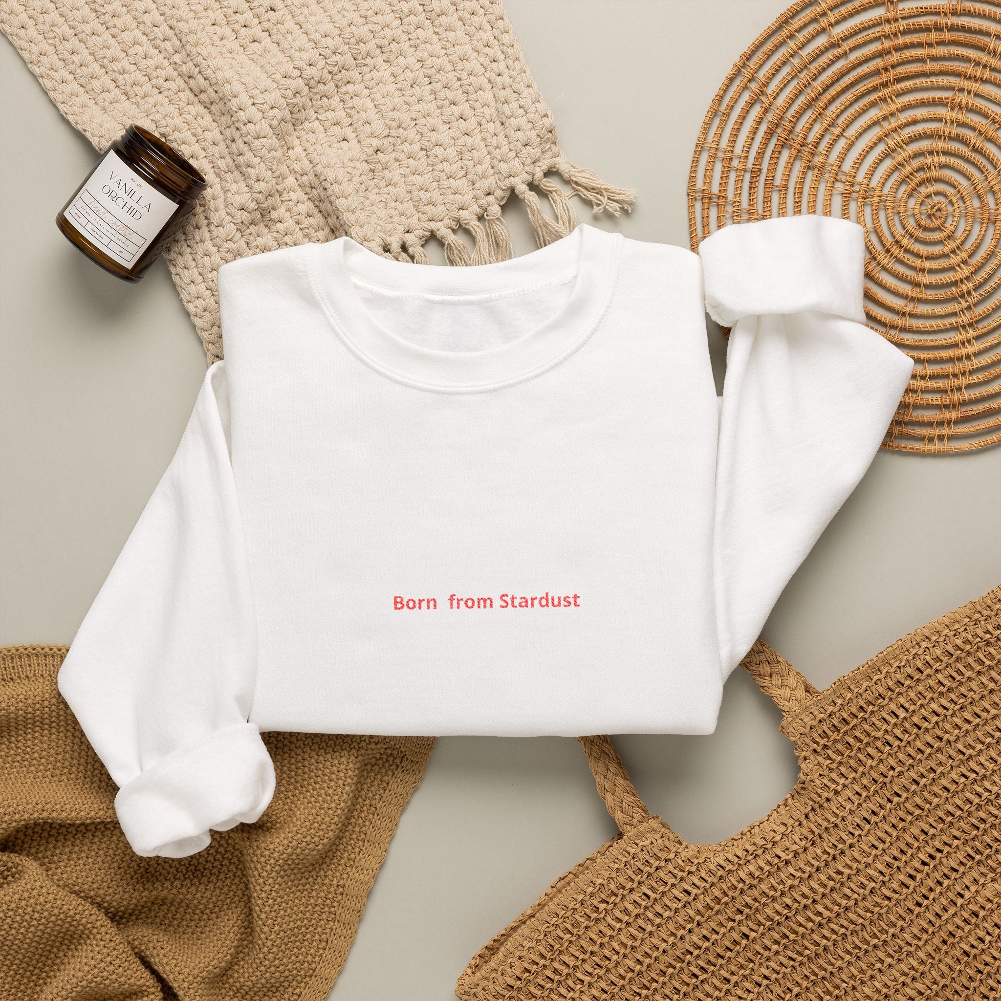 'Born From Stardust' Text Crewneck Sweatshirt