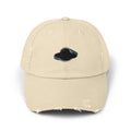 Distressed Stone Cap with Saucer Sticker Patch —  Distressed Hat