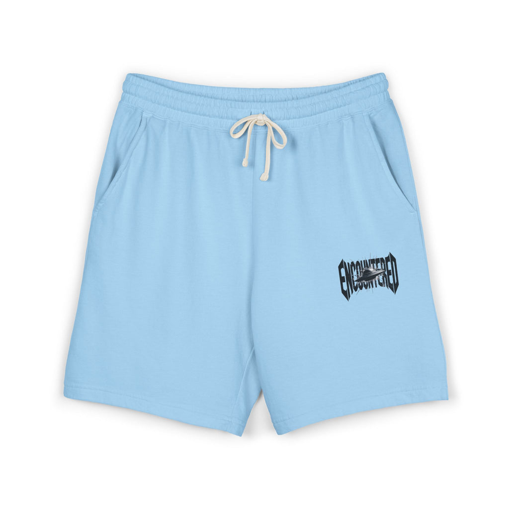 Light Blue Encountered UFO Logo Fleece Sweat Shorts