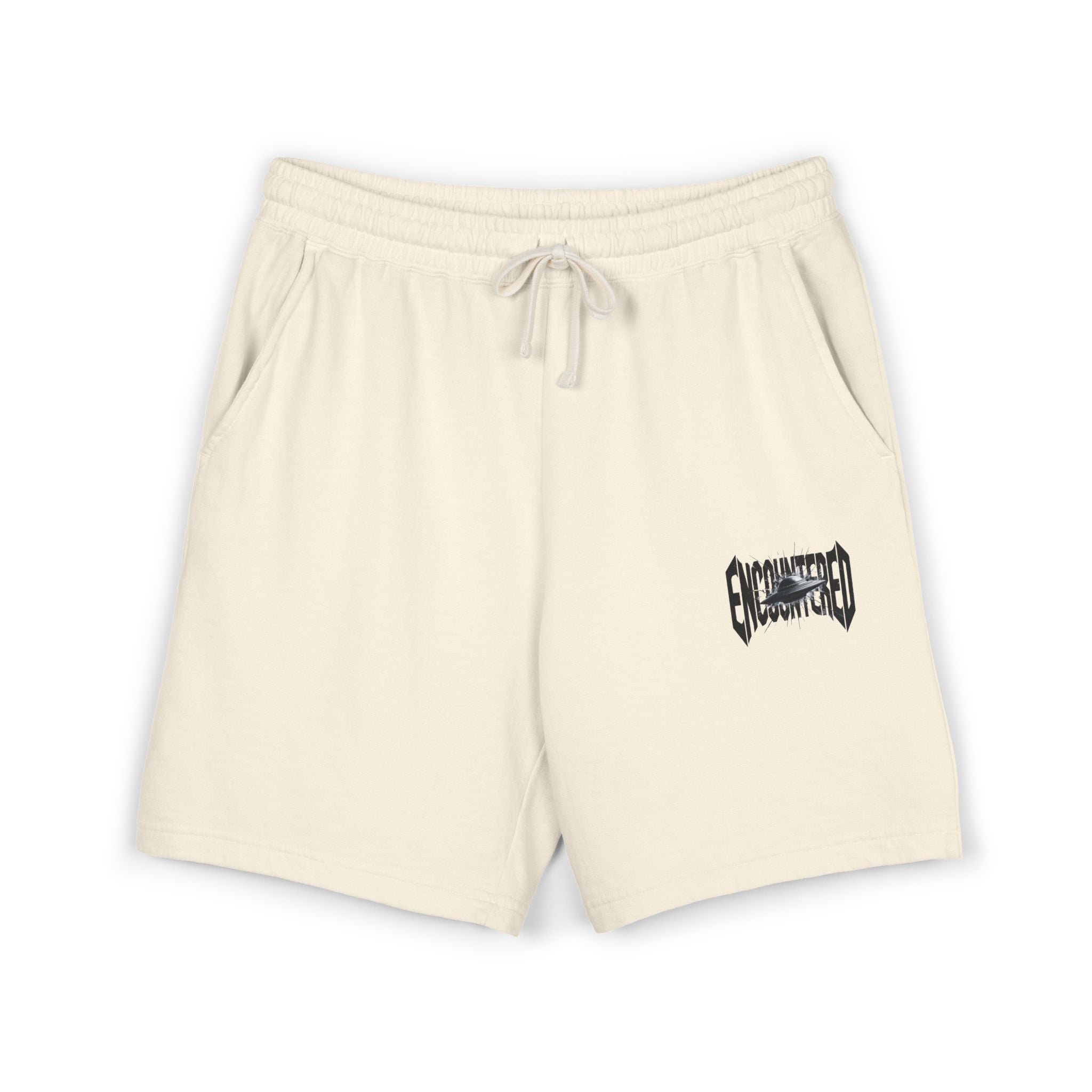 Cream Encocuntered UFO Logo Fleece Sweat Shorts