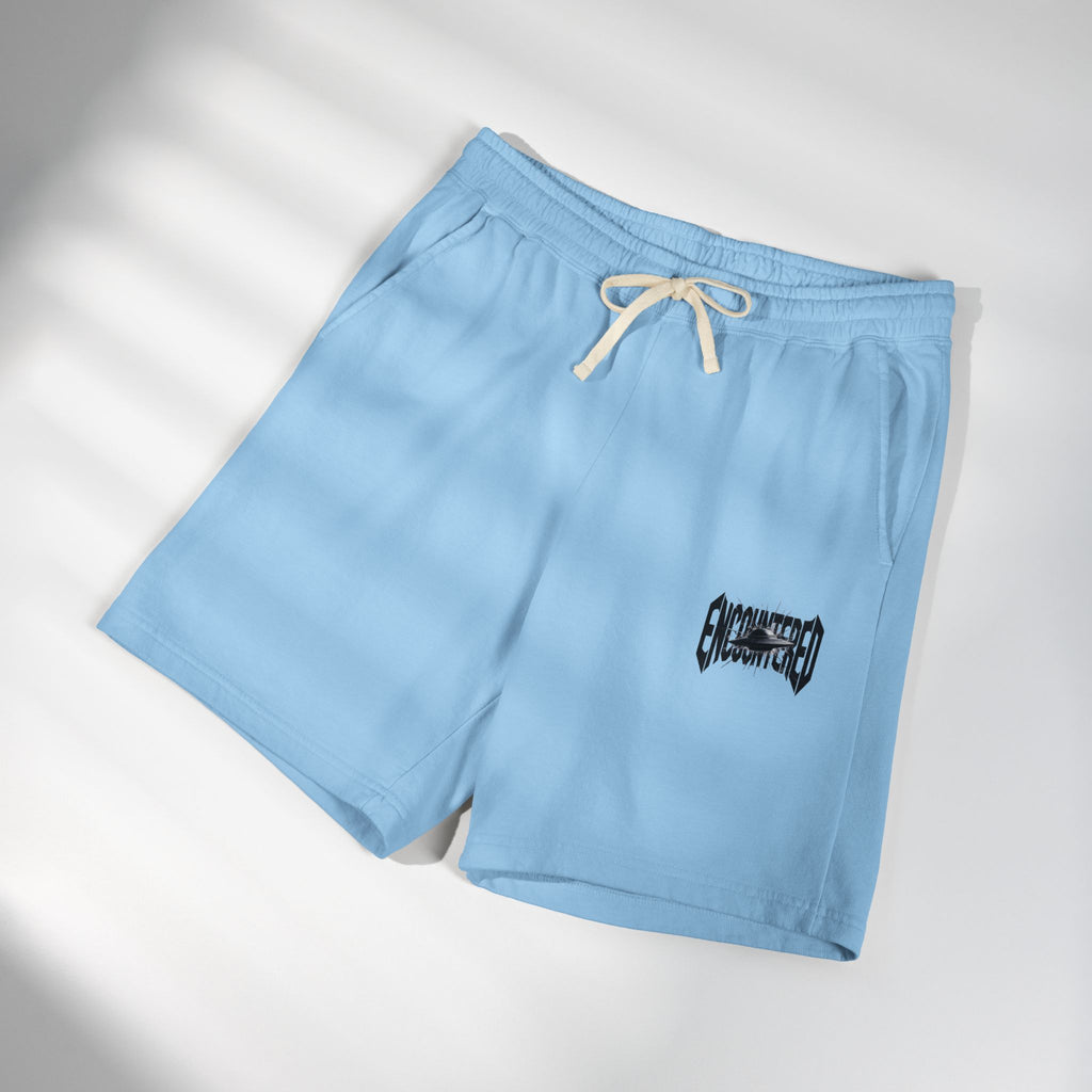 Light Blue Encountered UFO Logo Fleece Sweat Shorts