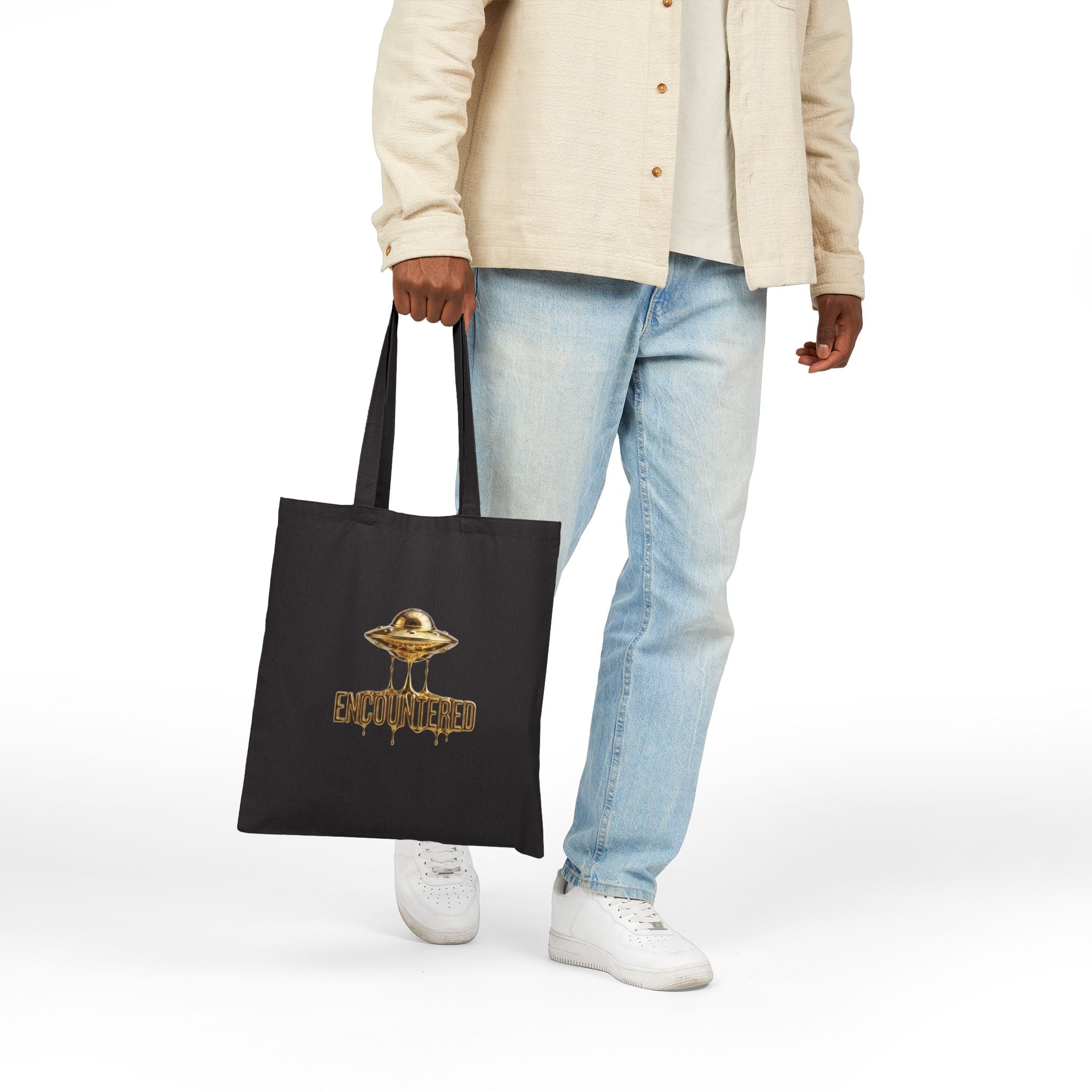 Gold UFO 'Encountered' Tote Bag