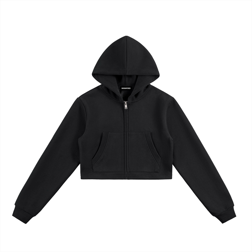 Essential Women's Cropped Zip-Up Hoodie
