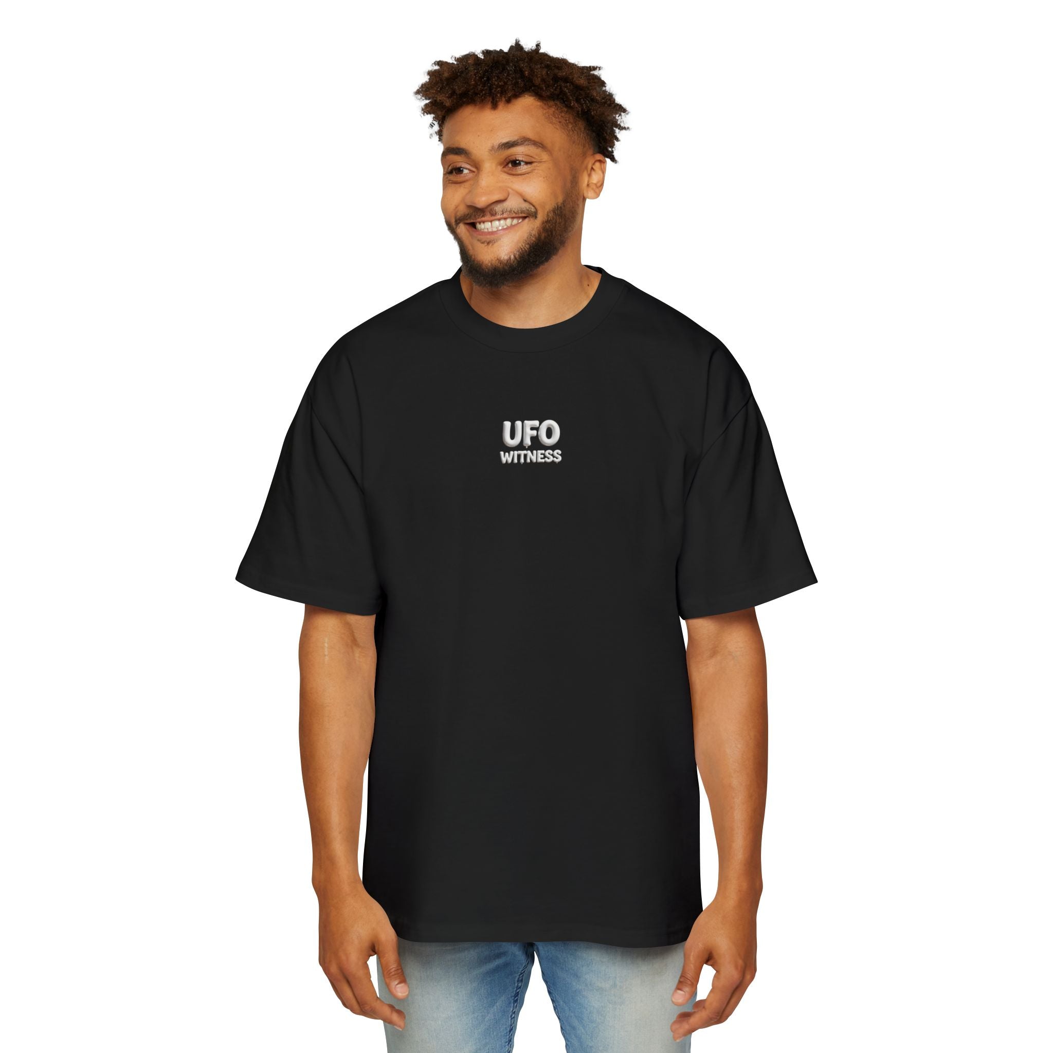 Black Oversized UFO Witness Tee