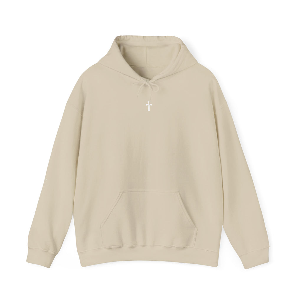 UFO Cross Hoodie Sandy – Minimal Beige Pullover