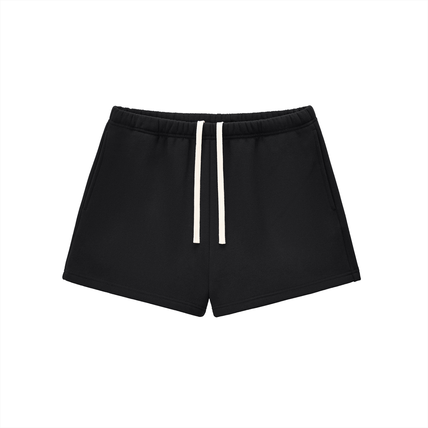 Essential Women's Fleece Drawstring Sweatshorts – Black