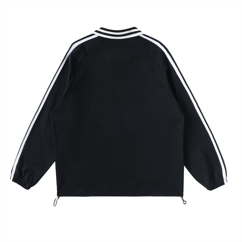 Witness Club Striped Lapel Collar Sweatshirt