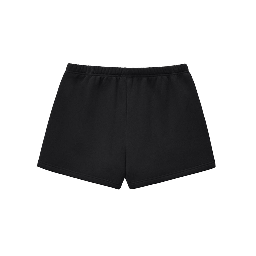 Essential Women's Fleece Drawstring Sweatshorts – Black